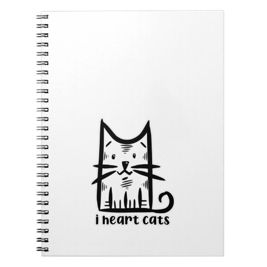 ひげ猫、私は猫が大好き ノートブック (正面)