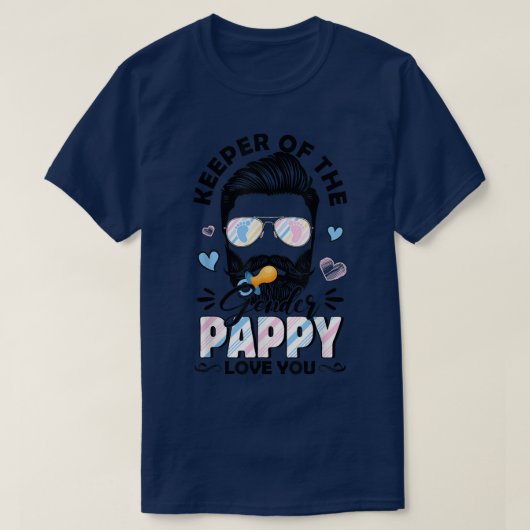 ひげ男のジェンダーのキーパーPappyあなたをジェンダー愛 Tシャツ (デザイン正面)