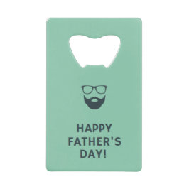 ひげ男happy父の日ターコイズ クレジットカード栓抜き