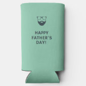 ひげ男happy父の日ターコイズ スリム缶クーラー (裏面)