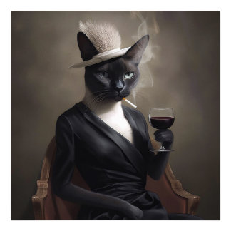 ひげ疑問に思猫：デジタル猫ポートレート フォトプリント           