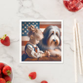 ひげ祈ひげの女の子 スタンダードカクテルナプキン (インサイチュ)