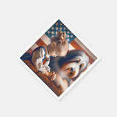 ひげ祈ひげの女の子 スタンダードカクテルナプキン (角)