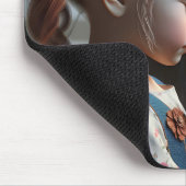 ひげ祈ひげの女の子 マウスパッド (コーナー)