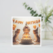 ひげ竜のパーティー動物、カメレオンの誕生日 招待状 (スタンド正面)