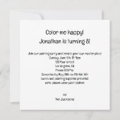 ひげ竜のパーティー動物、カメレオンの誕生日 招待状 (裏面)