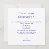 ひげ竜のパーティー動物、カメレオンの誕生日 招待状 (裏面)