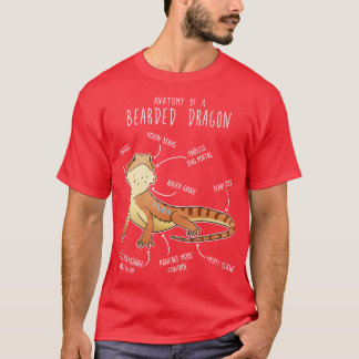 ひげ竜トカゲ爬虫類解剖学4 Tシャツ