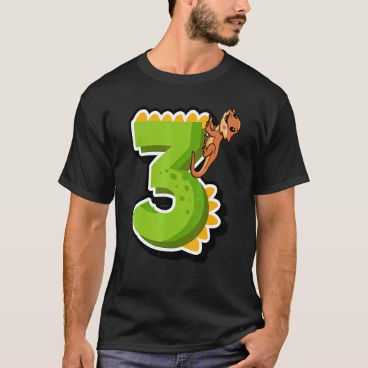 ひげ竜3rd誕生日爬虫類動物グラフ tシャツ (正面)