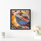 ひげ竜 スクエア壁時計 (ホーム)