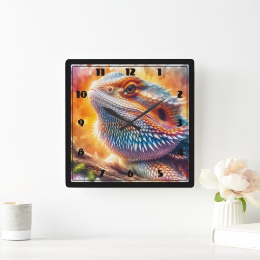 ひげ竜 スクエア壁時計 (ホーム)