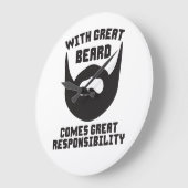 ひげ素晴らし素晴らしの責来任で ラージ壁時計 (傾斜)