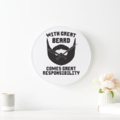 ひげ素晴らし素晴らしの責来任で ラージ壁時計 (ホーム)