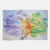 ひげ絞りアイリスパープルウォーター色のティータオル キッチンタオル (横)