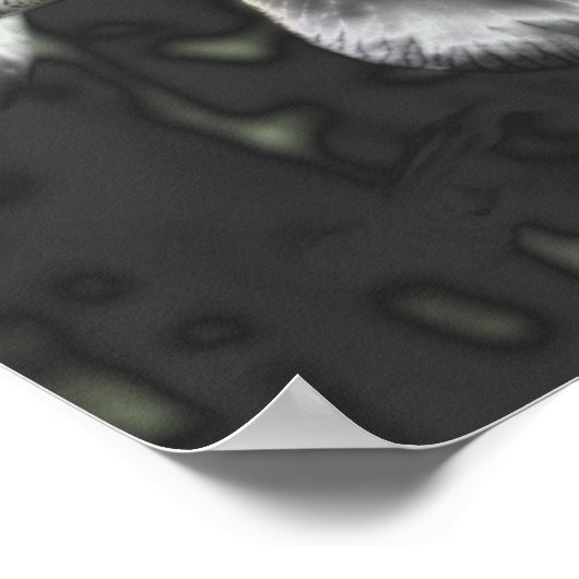 ひげ絞りアイリスフラワーペア金属抽象芸術アート ポスター (角)