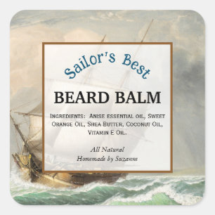 ひげ航海ののBalm製品ラベル スクエアシール