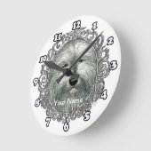 ひげ華美ひげ ラウンド壁時計 (傾斜)