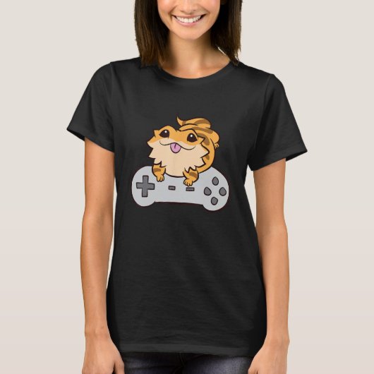 ひげ遊つきドラゴンのビデオゲームPagona Lizard G Tシャツ (正面)