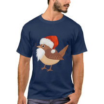ひげ野鳥観察かわいいクリッタークリスマスTシャツ