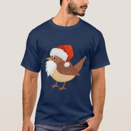 ひげ野鳥観察かわいいクリッタークリスマスTシャツ Tシャツ