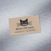 ひげ長のチェシャ猫 |黒熱狂する猫 マグネット名刺 (インサイチュ)