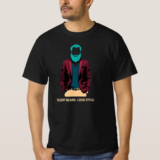 ひげ静かの大声スタイル Tシャツ (正面)