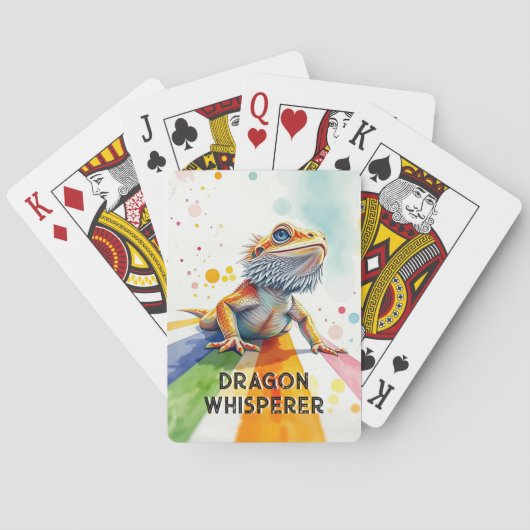 ひげ鮮やか付きドラゴンアカラフルートウォーター色 トランプ (裏面)