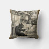 ひげ – クマ、犬とロバ クッション (裏面)