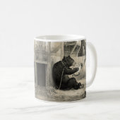 ひげ – クマ、犬とロバ コーヒーマグカップ (正面右)