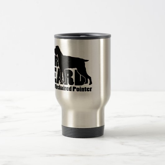 ひげ-ドイツのWirehairedポインターのギア--を恐れて下さい トラベルマグ (中央)