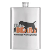 ひげ- Wirehaired指すことGriffon --を恐れて下さい フラスク (正面)