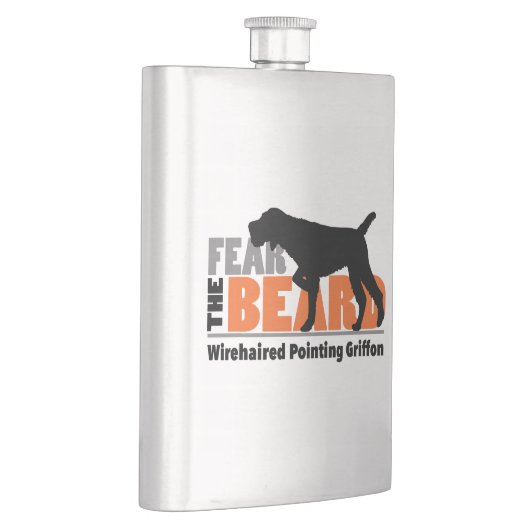 ひげ- Wirehaired指すことGriffon --を恐れて下さい フラスク (右)