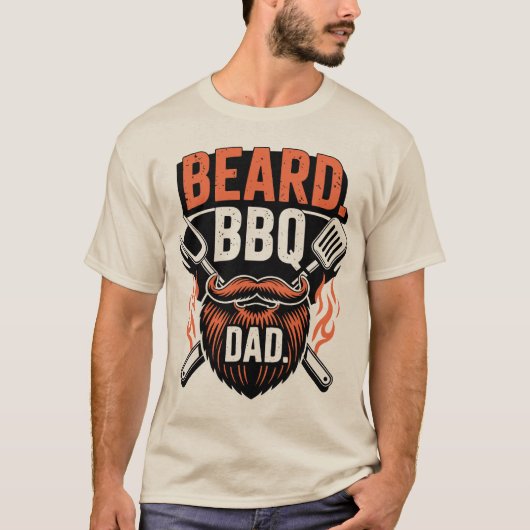 ひげBBQパパ 楽しい父の日Tシャツ Tシャツ (正面)