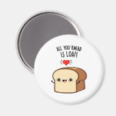 ひざまずいたものはパンおもしろいパンのパン マグネット (正面/裏面)