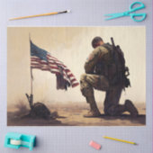 ひざまずく兵士 薄葉紙 (クラフト)