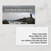 ひざまずく祈りの言葉海ロックスサンセットチャーチパストル 名刺 (正面/裏面)