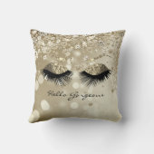 ひしきらきら光る形ゴージャス-金ゴールドまつげと眉 クッション (裏面)