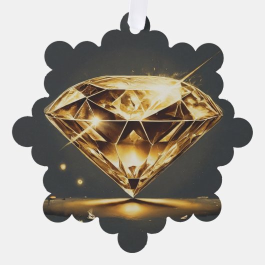 ひしきらめく形と小さな赤い花 オーナメントカード (正面)