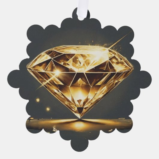 ひしきらめく形と小さな赤い花 オーナメントカード (正面)