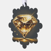 ひしきらめく形と小さな赤い花 オーナメントカード (左)