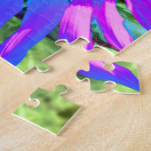 ひしエレガントわ紫ピンクブルーフローラ ジグソーパズル (側面)