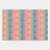 ひしカラフル形のジオメトリパターン ラッピングペーパーシート (正面3)