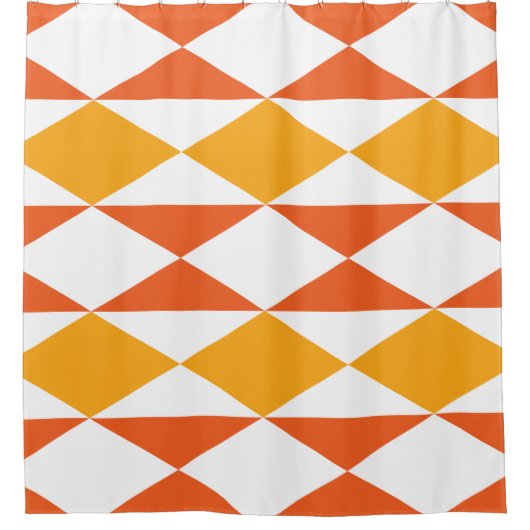 ひしカラフル形モダン幾何ストライプ シャワーカーテン (正面)