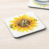 ひしパーソナライズされた花 コースター (左側)