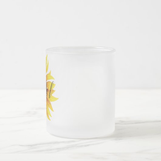 ひしパーソナライズされた花 フロストグラスマグカップ (中央)