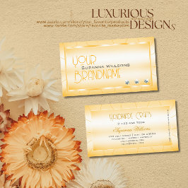 ひしモダンめ目の付いたピーチオレンジ 名刺