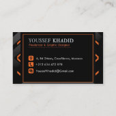 ひし形の名刺を黒くするオレンジ 名刺 (裏面)