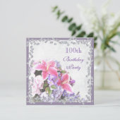 ひし形の花100th誕生日 招待状 (スタンド正面)