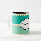 ひし形は抽象デザインを漕ぎます ツートーンマグカップ (正面左)