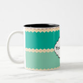 ひし形は抽象デザインを漕ぎます ツートーンマグカップ (左)